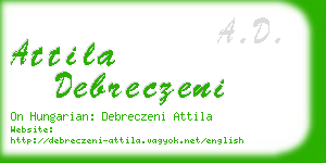 attila debreczeni business card